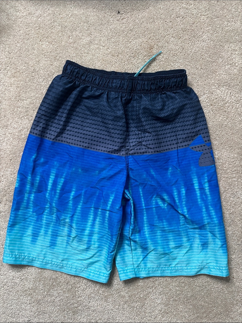 Under Armour Navy Swim Shorts with Turquoise Drawstring